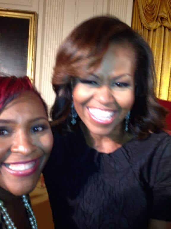 Kaye Flewellen and First Lady Michelle Obama